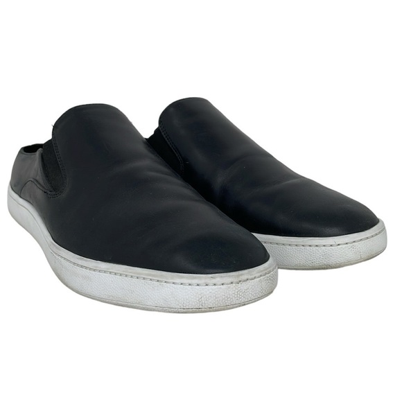 Vince Shoes Women's 7 Black Leather Slip on Flats Mules Sneakers - Picture 2 of 13